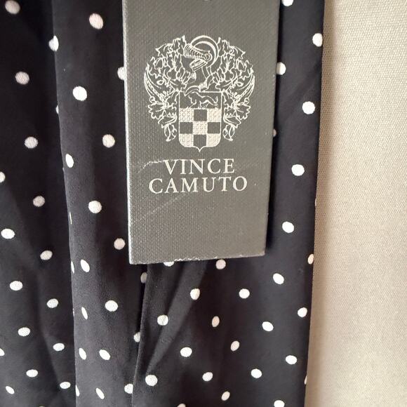 Vince Camuto sz S black‎ white polka dot sleeveless blouse NWT - Picture 7 of 11
